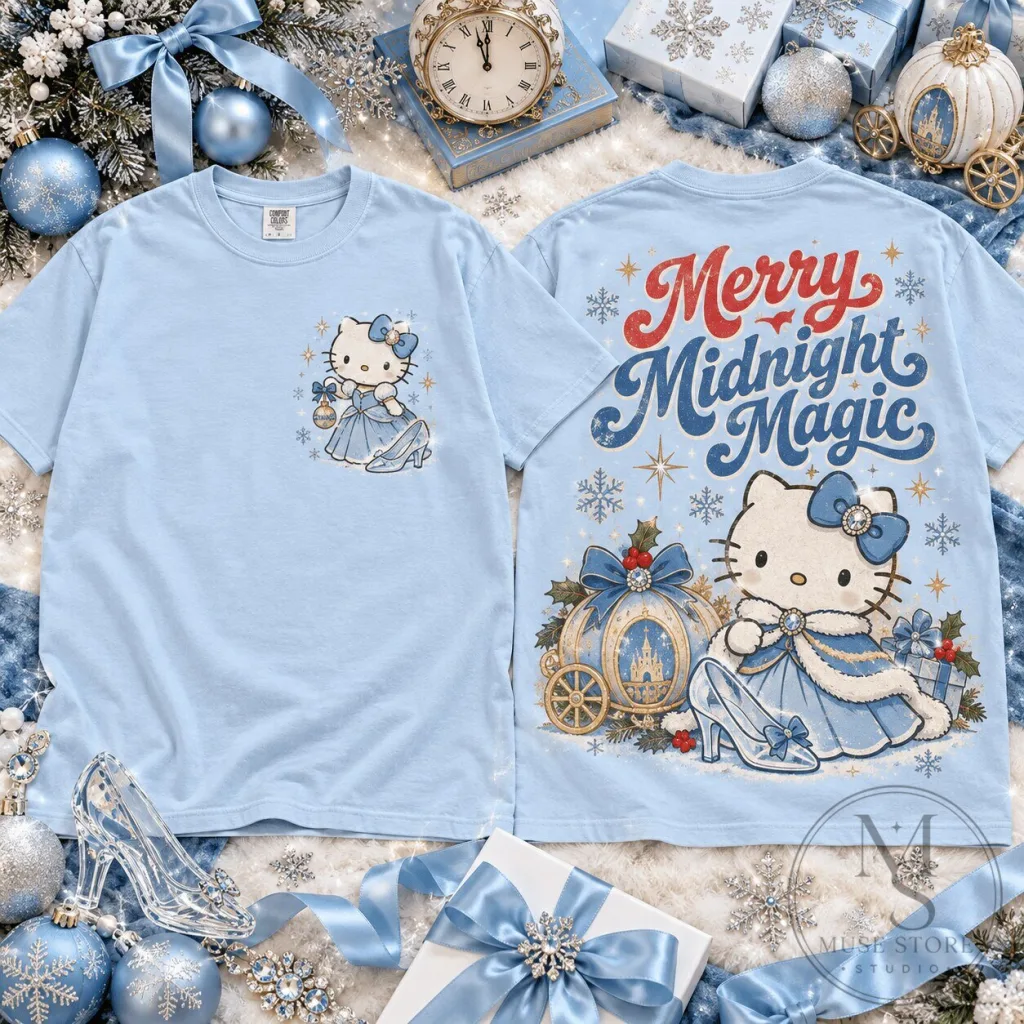 Hello Kitty Cinderella Merry Midnight Magic Christmas Holiday T-Shirt Hello Kitty Cinderella Merry Midnight Magic Christmas Holiday T-Shirt
