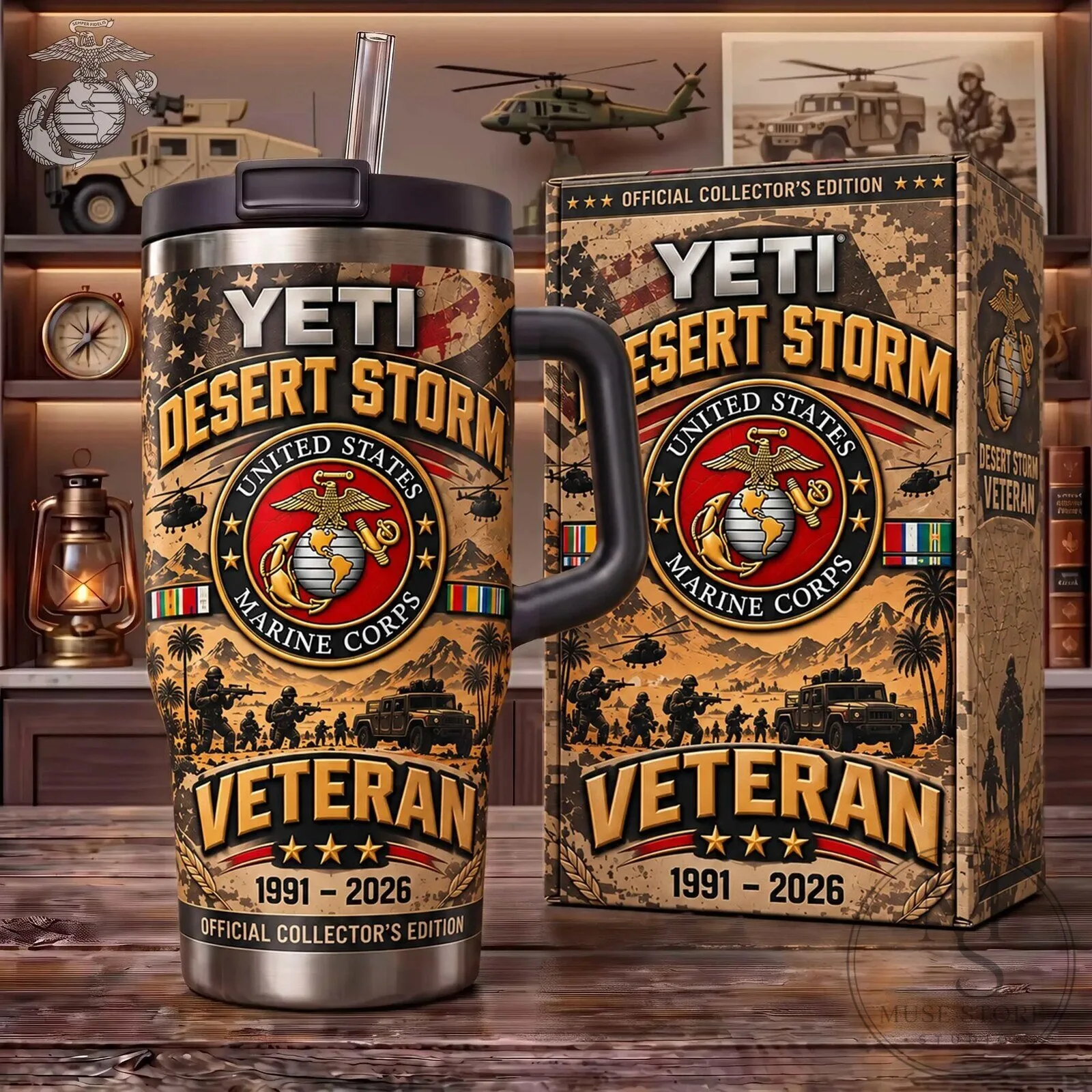 Stainless Steel Tumbler for Desert Storm Veterans 1991-2026 - United States Marine Corps