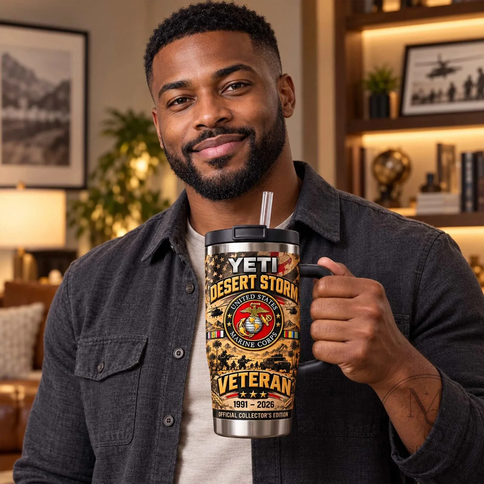 Stainless Steel Tumbler for Desert Storm Veterans 1991-2026 - United States Marine Corps 9 Stainless Steel Tumbler for Desert Storm Veterans 1991-2026 - United States Marine Corps