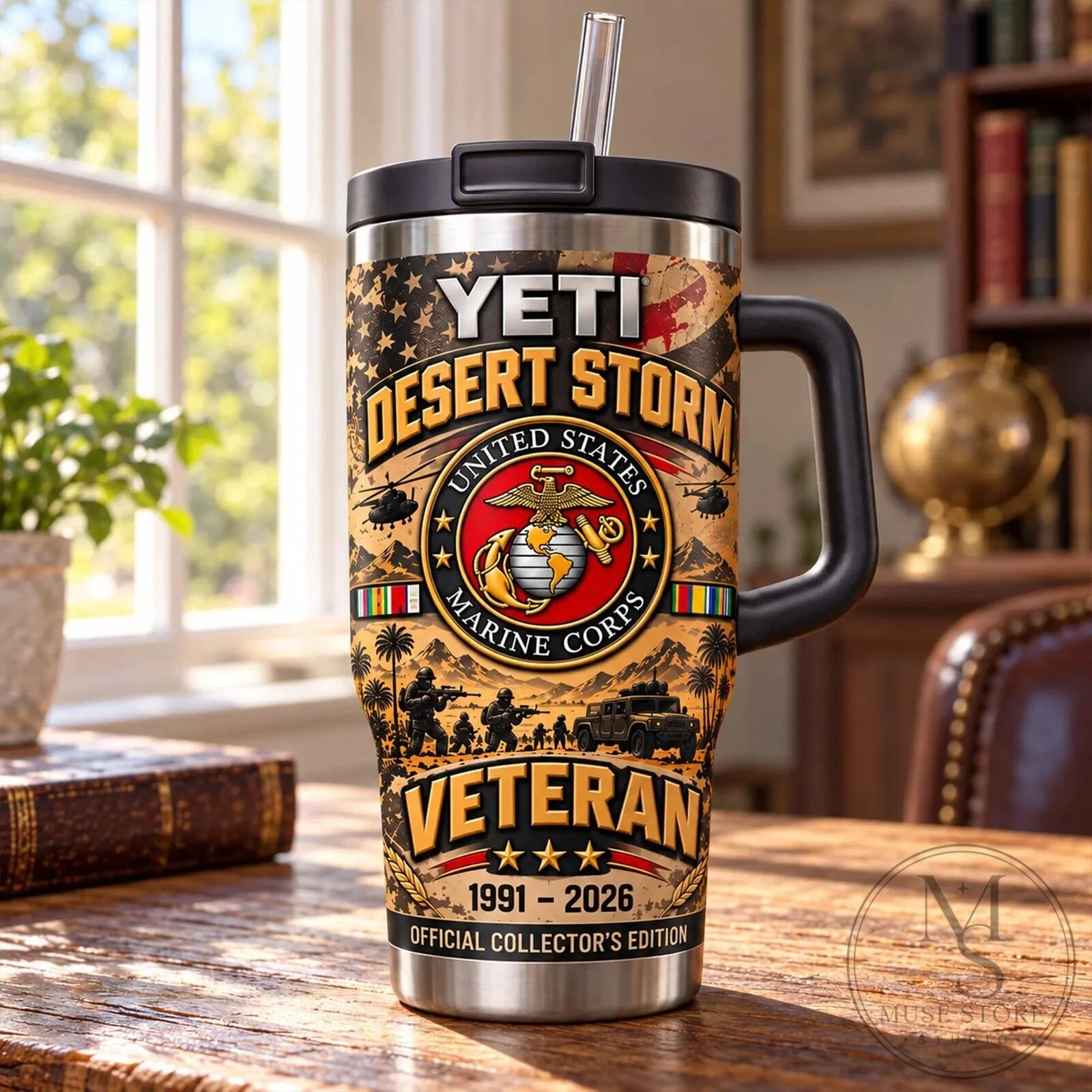 Stainless Steel Tumbler for Desert Storm Veterans 1991-2026 - United States Marine Corps 10 Stainless Steel Tumbler for Desert Storm Veterans 1991-2026 - United States Marine Corps