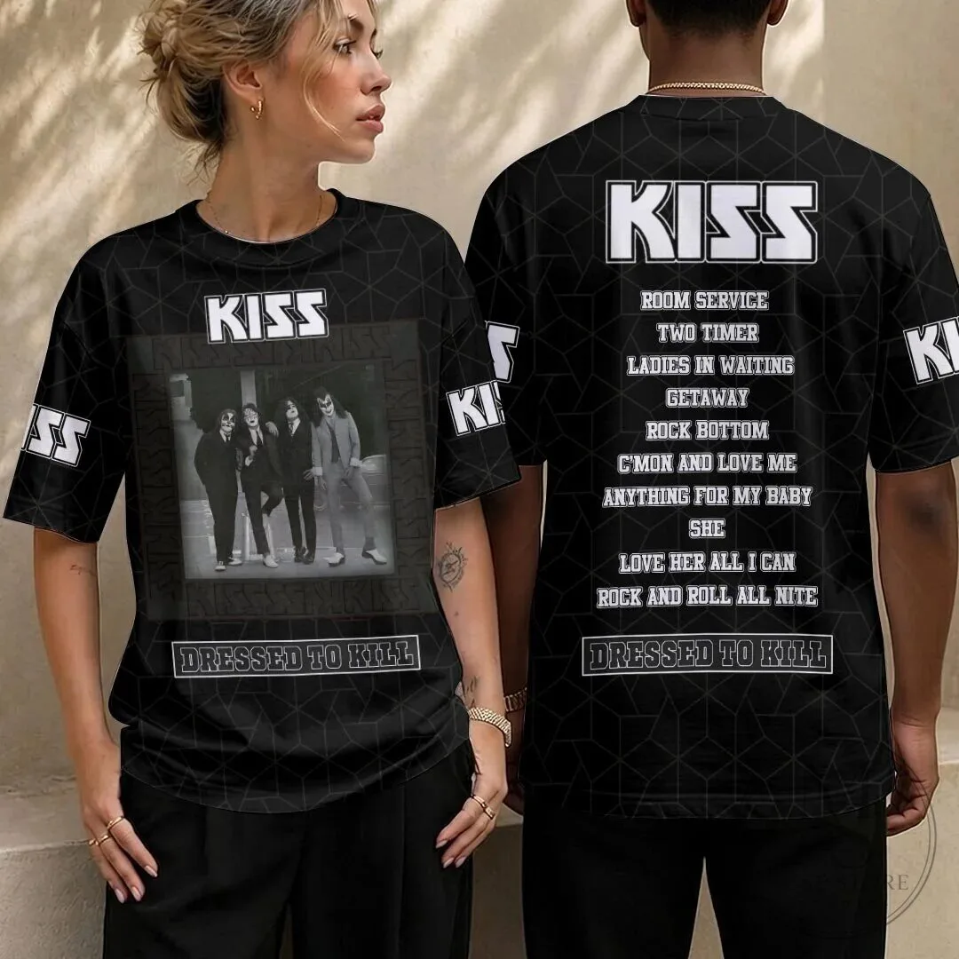 KISS Dressed to Kill Album Cover Art Black T-Shirt