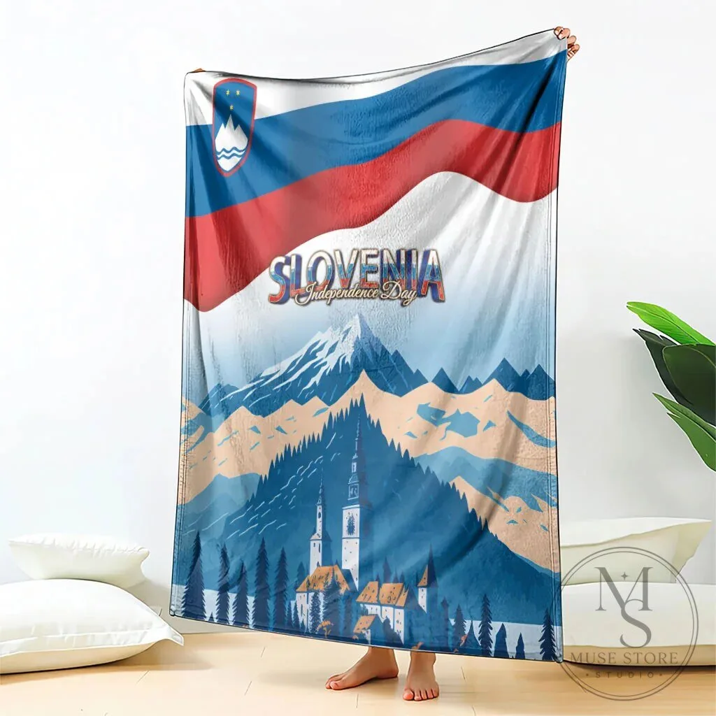 Slovenia Independence Day Lake Bled Julian Alps Landscape Fleece Blanket 9 Slovenia Independence Day Lake Bled Julian Alps Landscape Fleece Blanket