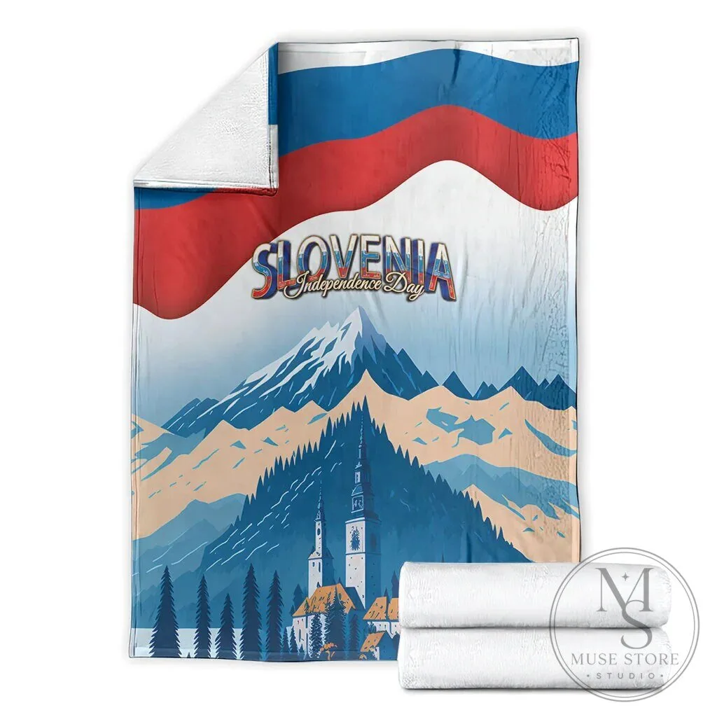 Slovenia Independence Day Lake Bled Julian Alps Landscape Fleece Blanket 13 Slovenia Independence Day Lake Bled Julian Alps Landscape Fleece Blanket