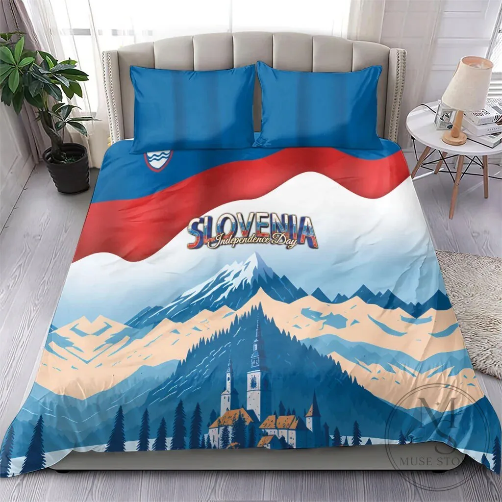 Slovenia Independence Day Lake Bled Julian Alps Landscape Bedding Set 10 Slovenia Independence Day Lake Bled Julian Alps Landscape Bedding Set