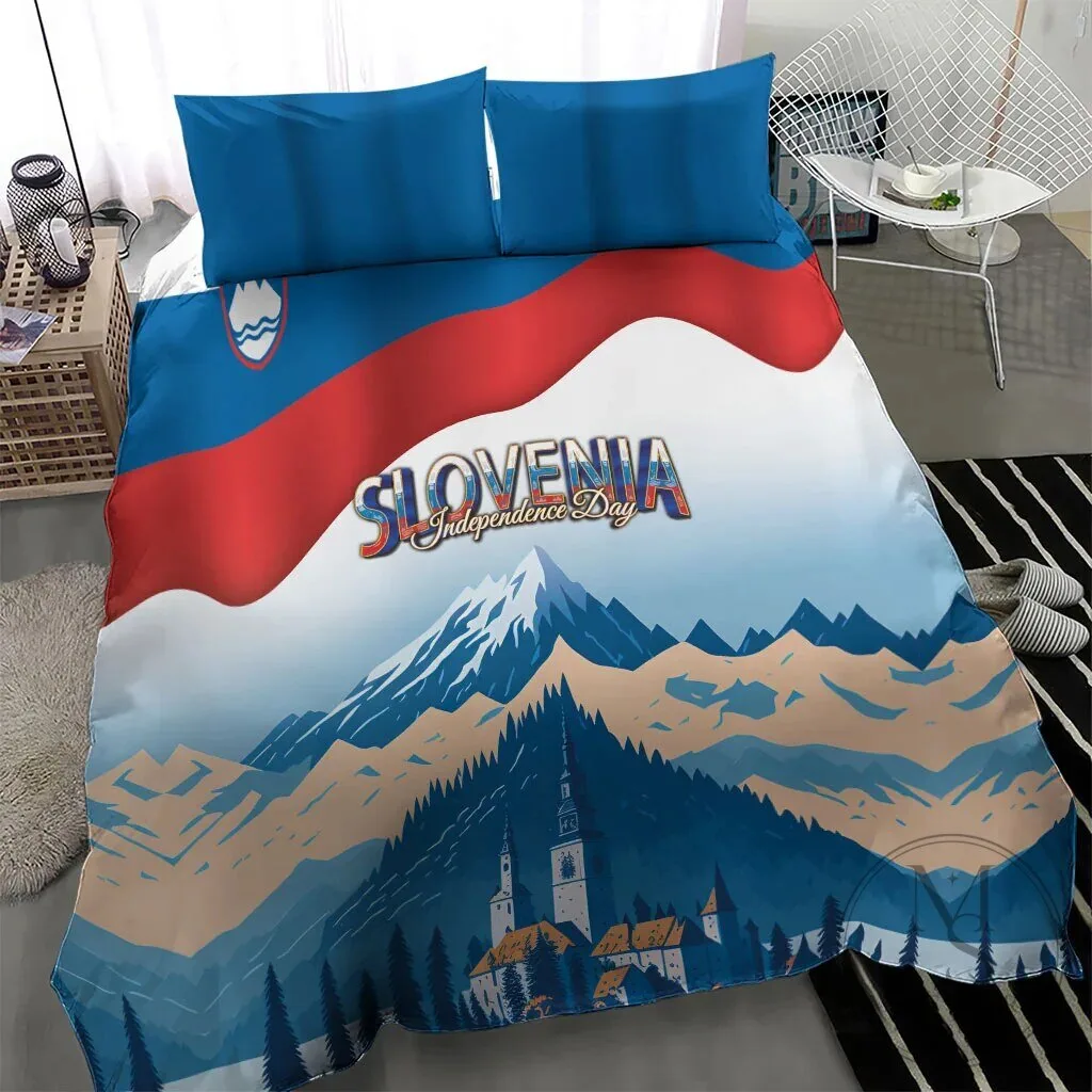 Slovenia Independence Day Lake Bled Julian Alps Landscape Bedding Set 11 Slovenia Independence Day Lake Bled Julian Alps Landscape Bedding Set