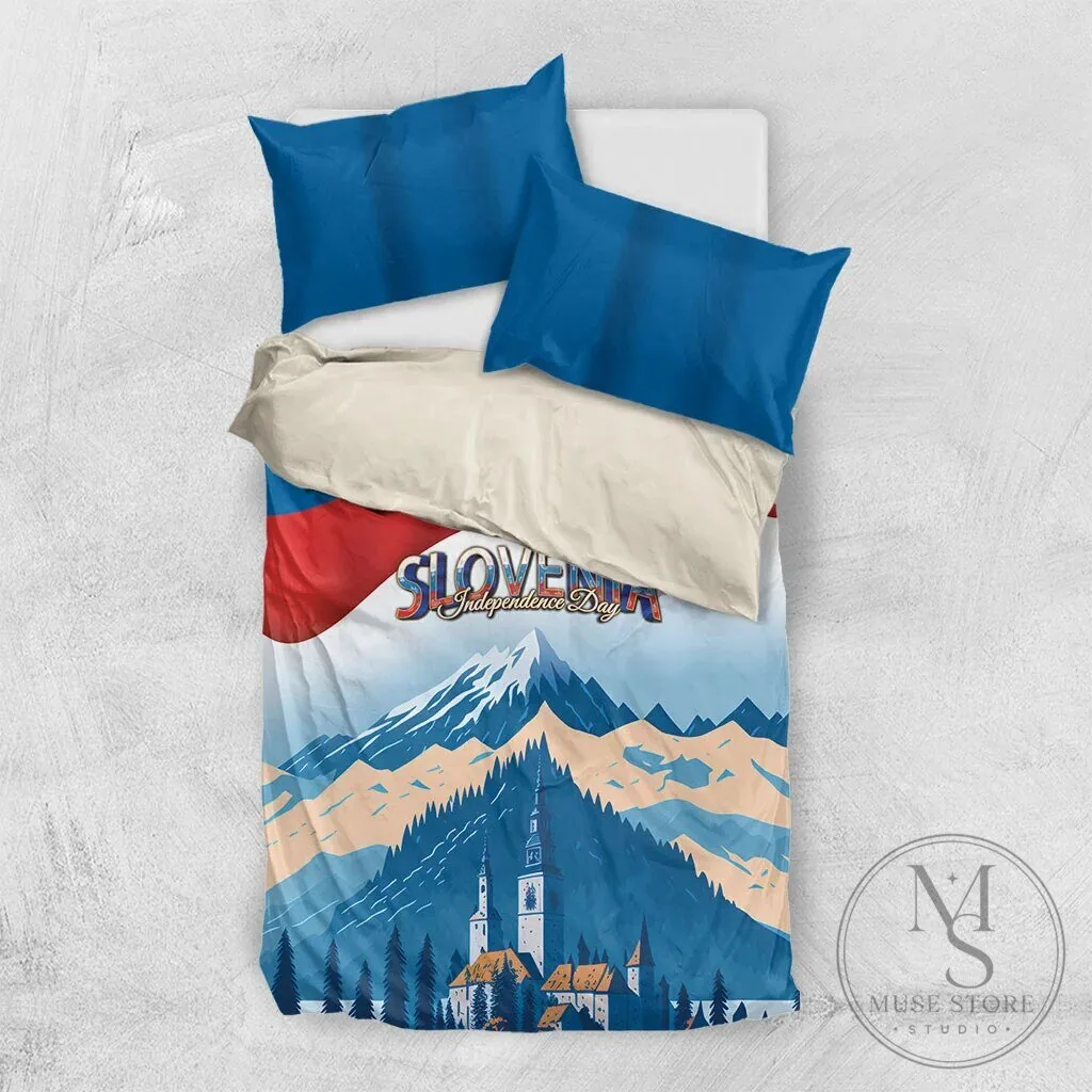 Slovenia Independence Day Lake Bled Julian Alps Landscape Bedding Set 13 Slovenia Independence Day Lake Bled Julian Alps Landscape Bedding Set
