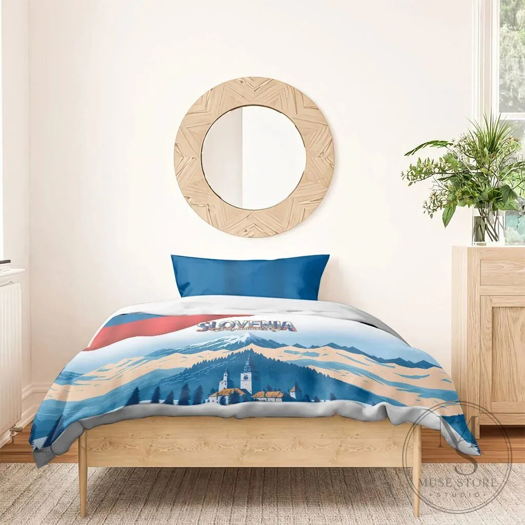 Slovenia Independence Day Lake Bled Julian Alps Landscape Bedding Set 15 Slovenia Independence Day Lake Bled Julian Alps Landscape Bedding Set