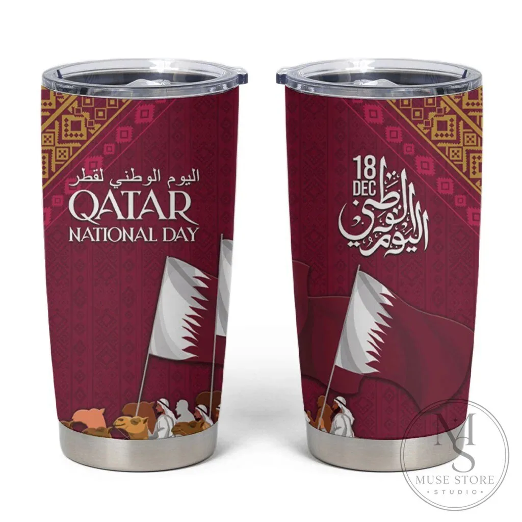 Qatar National Day Celebration Arabian Peninsula Camel Parade Tumbler 1 Qatar National Day Celebration Arabian Peninsula Camel Parade Tumbler