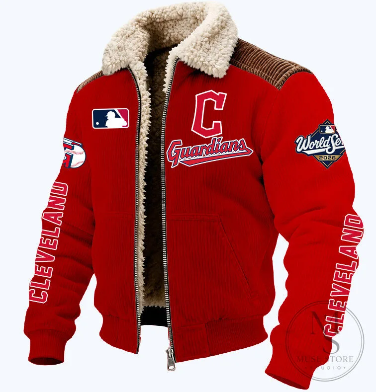 Cleveland Guardians World Series 2026 Red Sherpa Fleece Jacket