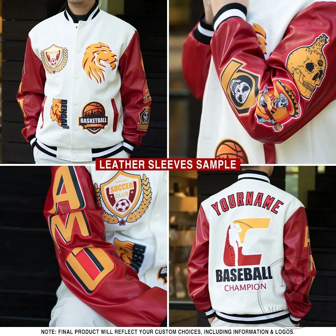 Pink Cherry Blossom Floral Custom Name Number Full-Snap Varsity Jacket 9 Pink Cherry Blossom Floral Custom Name Number Full-Snap Varsity Jacket