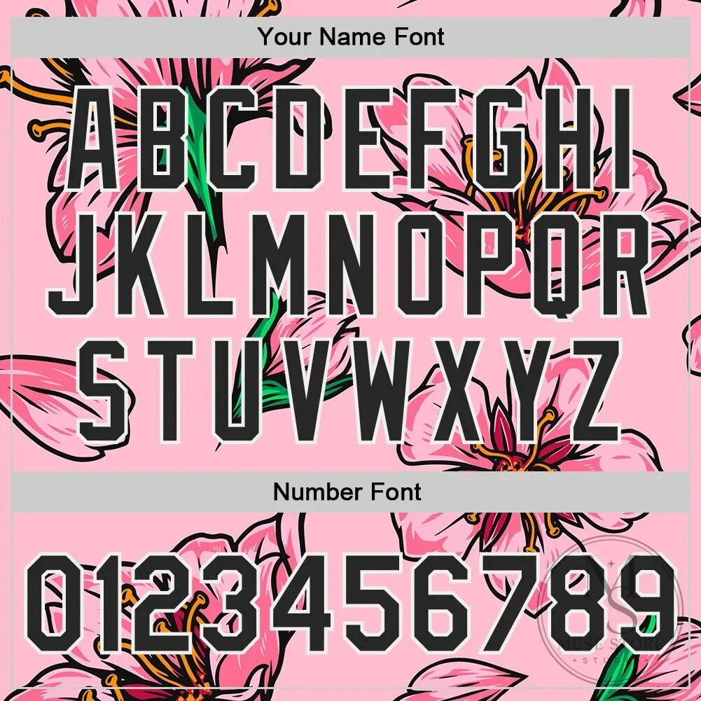 Pink Cherry Blossom Floral Custom Name Number Full-Snap Varsity Jacket 13 Pink Cherry Blossom Floral Custom Name Number Full-Snap Varsity Jacket