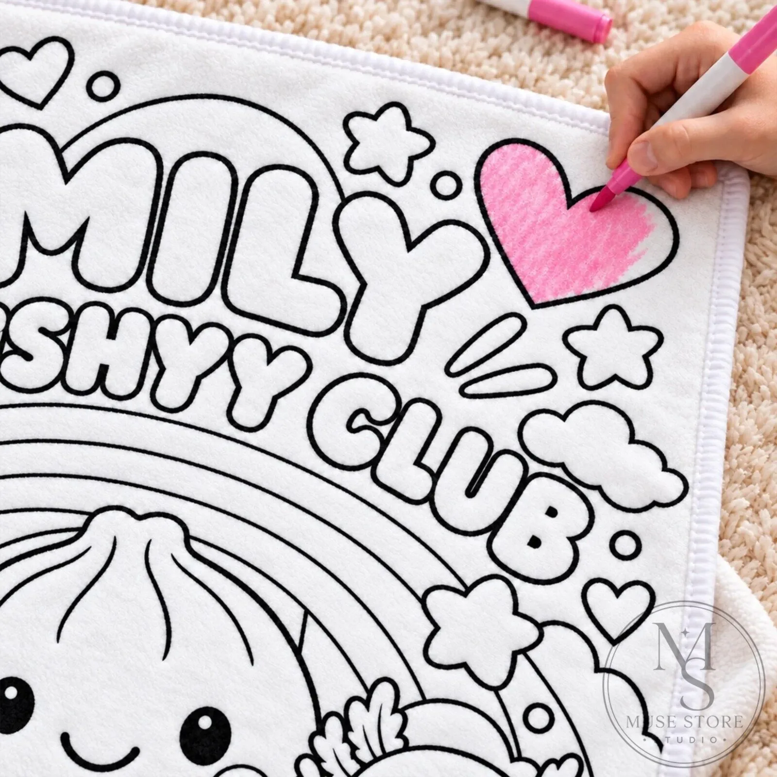 Personalized Emily Squishy Club Kawaii Doodle Coloring Blanket 9 Personalized Emily Squishy Club Kawaii Doodle Coloring Blanket