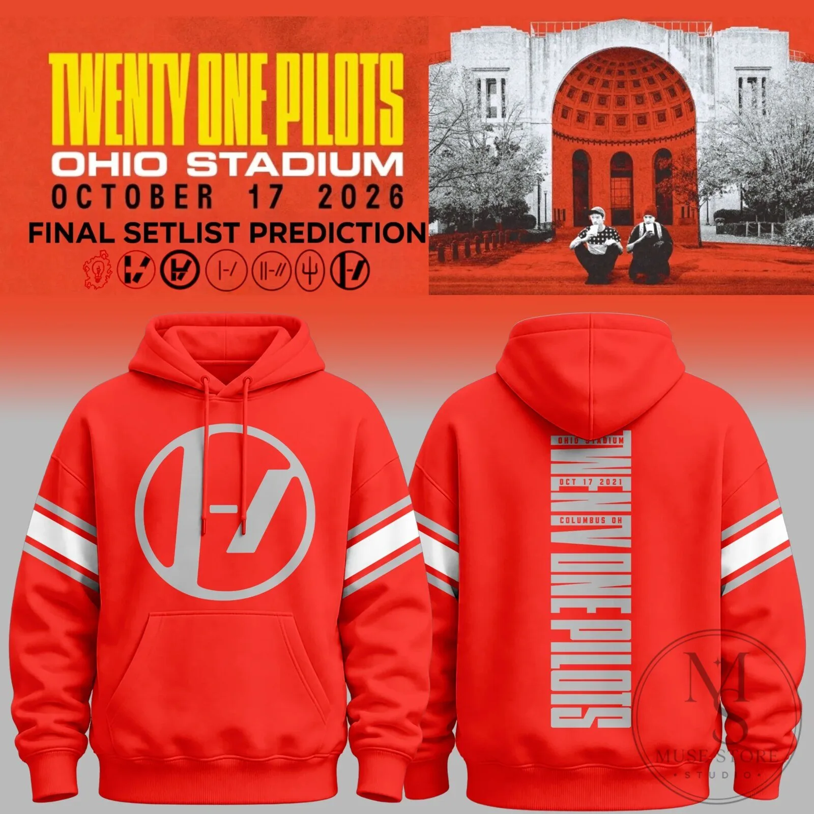Twenty One Pilots Hoodie Featuring Concert Prediction for October 2026 at Ohio Stadium