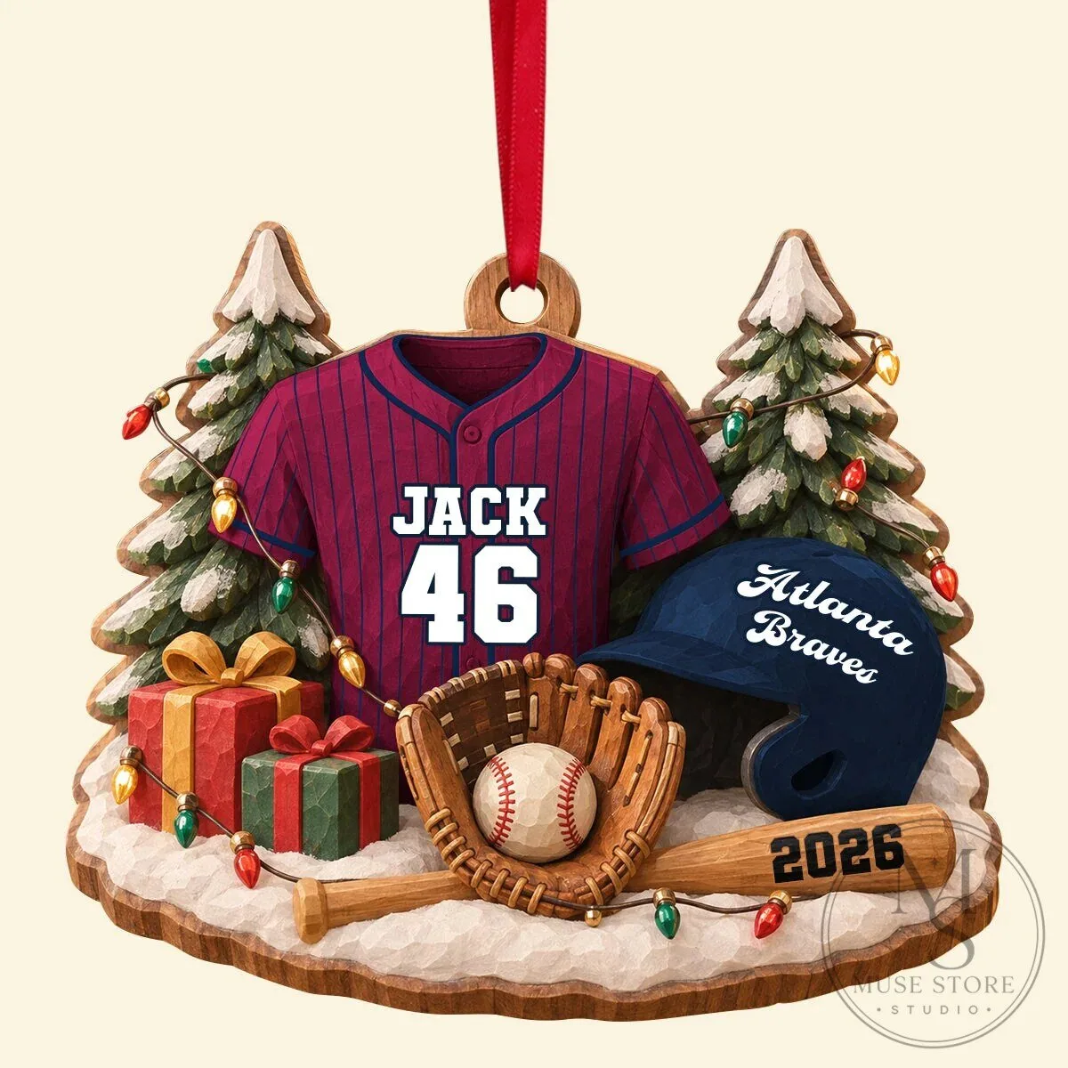 Personalized Baseball Jersey Christmas Tree Ornament 12 Personalized Baseball Jersey Christmas Tree Ornament