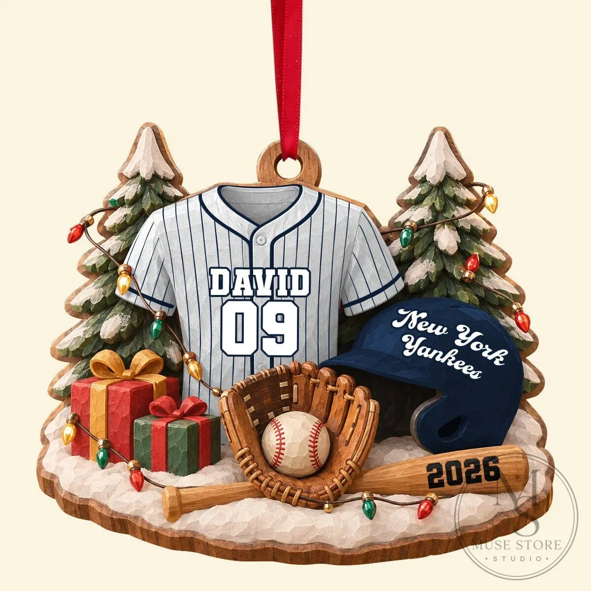 Personalized Baseball Jersey Christmas Tree Ornament 13 Personalized Baseball Jersey Christmas Tree Ornament