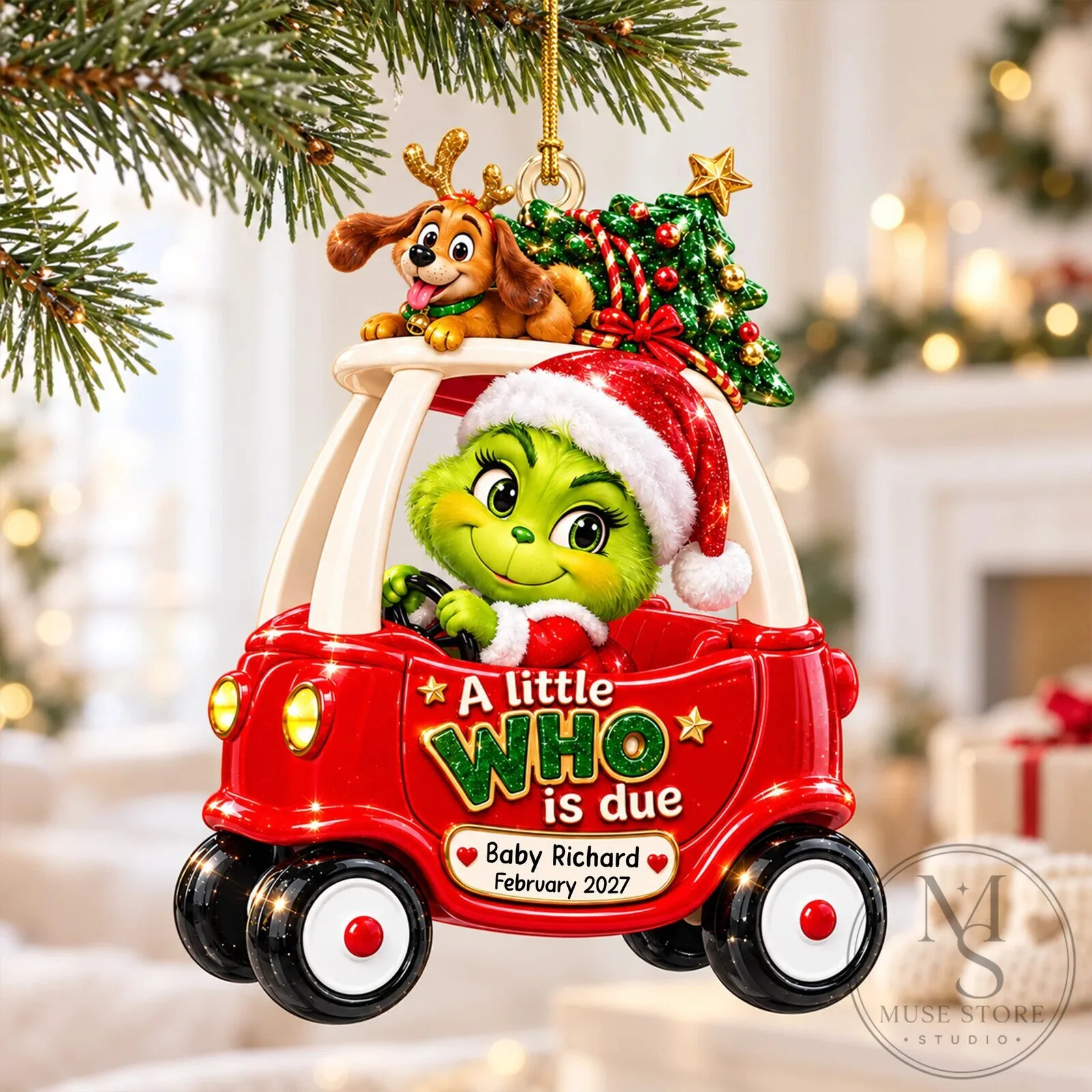 The Grinch A Little Who Is Due Baby Richard February 2027 Christmas Ornament