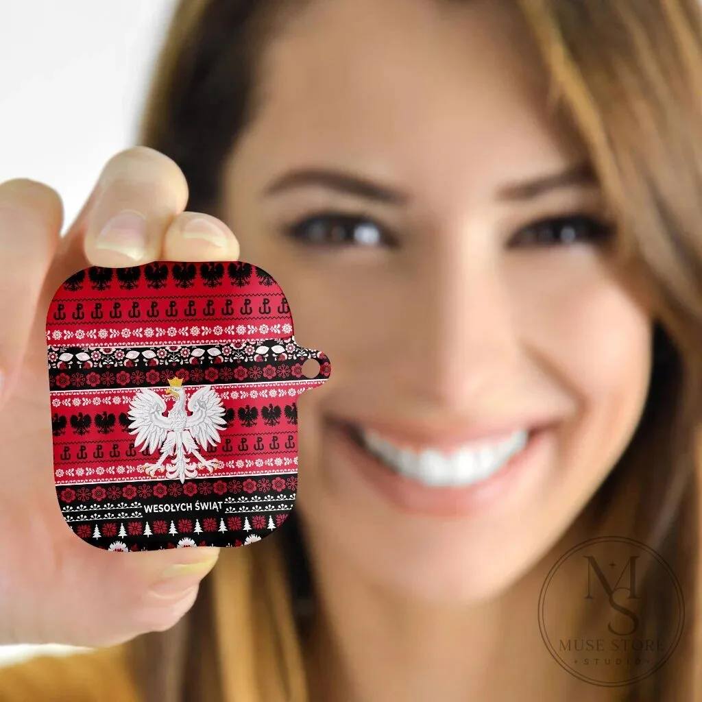 Polish Christmas Wesołych Świąt Lachy Sądeckie Pattern AirPods Case 9 Polish Christmas Wesołych Świąt Lachy Sądeckie Pattern AirPods Case