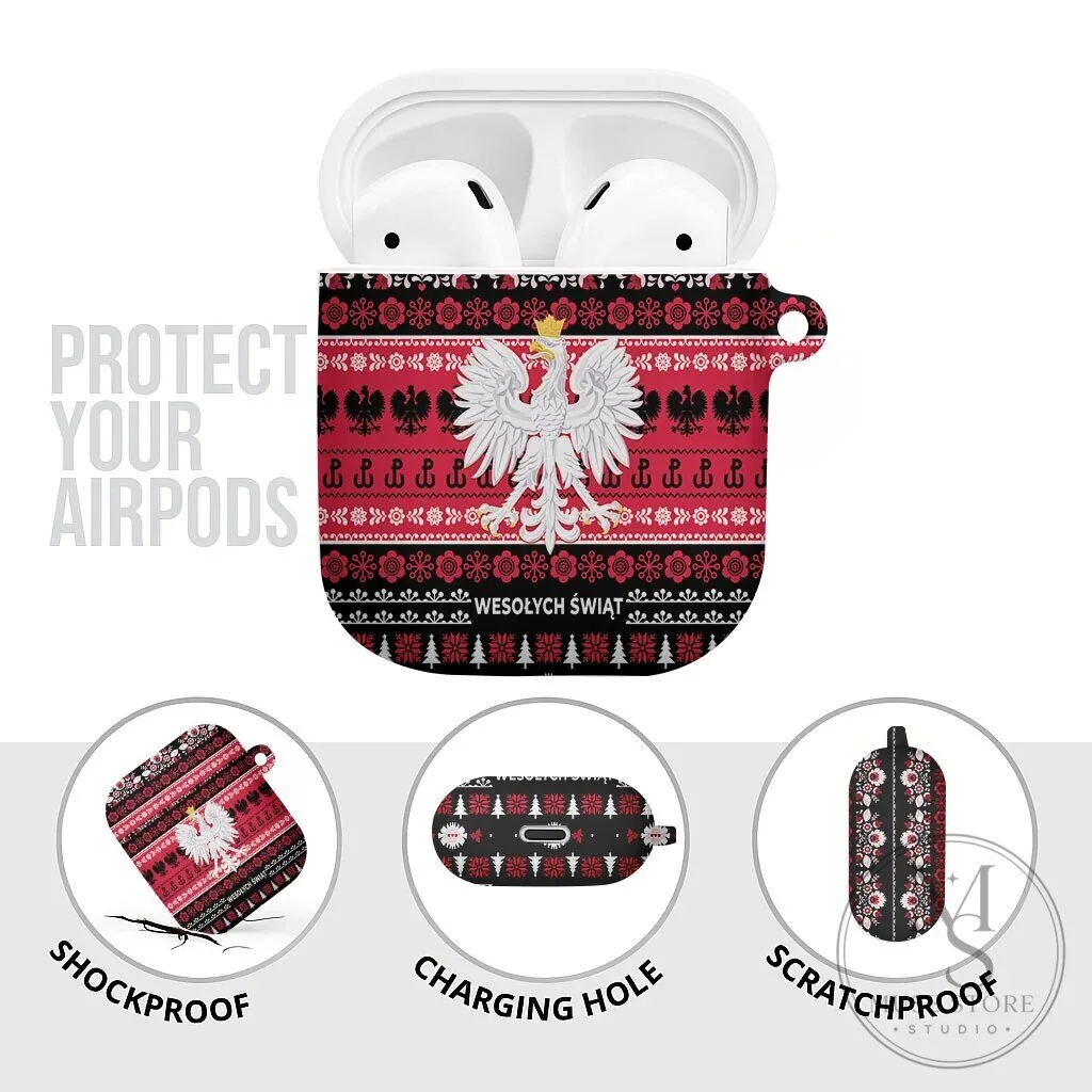 Polish Christmas Wesołych Świąt Lachy Sądeckie Pattern AirPods Case 13 Polish Christmas Wesołych Świąt Lachy Sądeckie Pattern AirPods Case