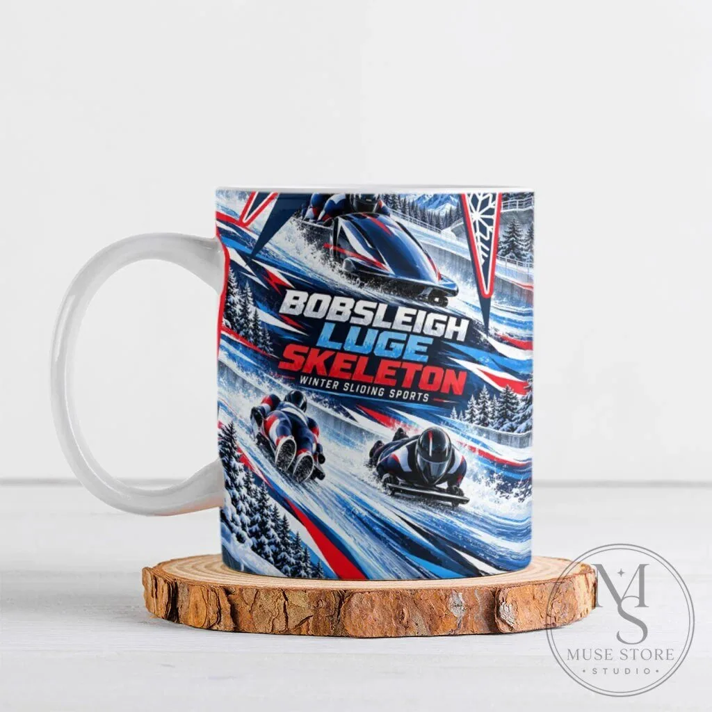Bobsleigh Luge Skeleton Winter Sliding Sports Ceramic Mug