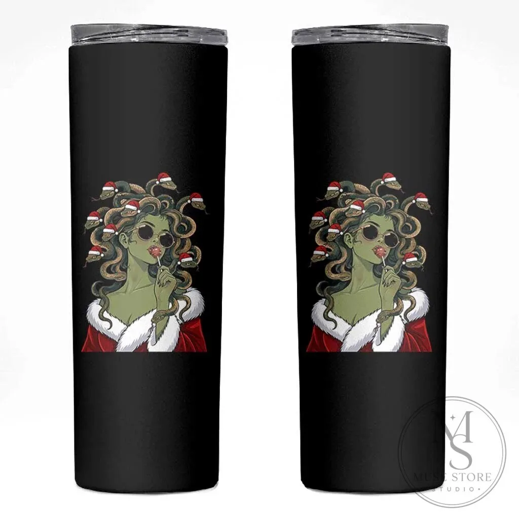 Christmas Medusa Lollipop Greek Mythology Holiday Gift Skinny Tumbler