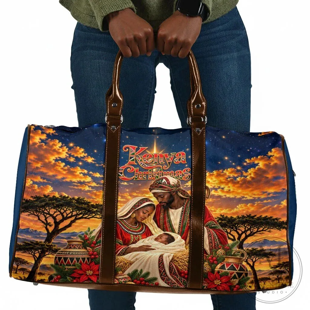 Kenya Christmas African Holy Family Savanna Sunset Travel Bag