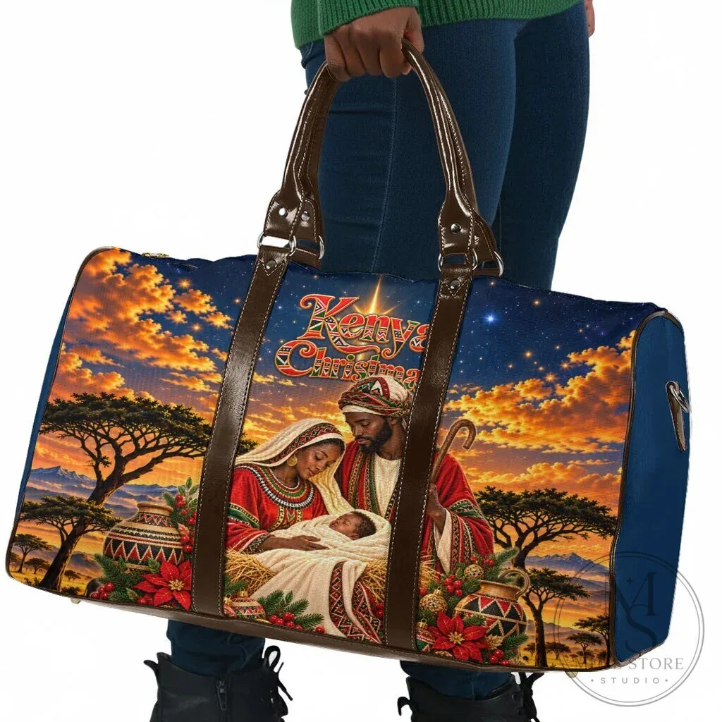 Kenya Christmas African Holy Family Savanna Sunset Travel Bag 9 Kenya Christmas African Holy Family Savanna Sunset Travel Bag