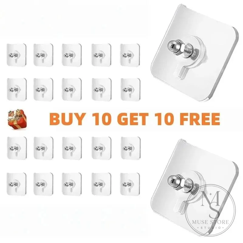 20-Pack Adhesive Wall Hooks for Hanging Pictures and Decorations