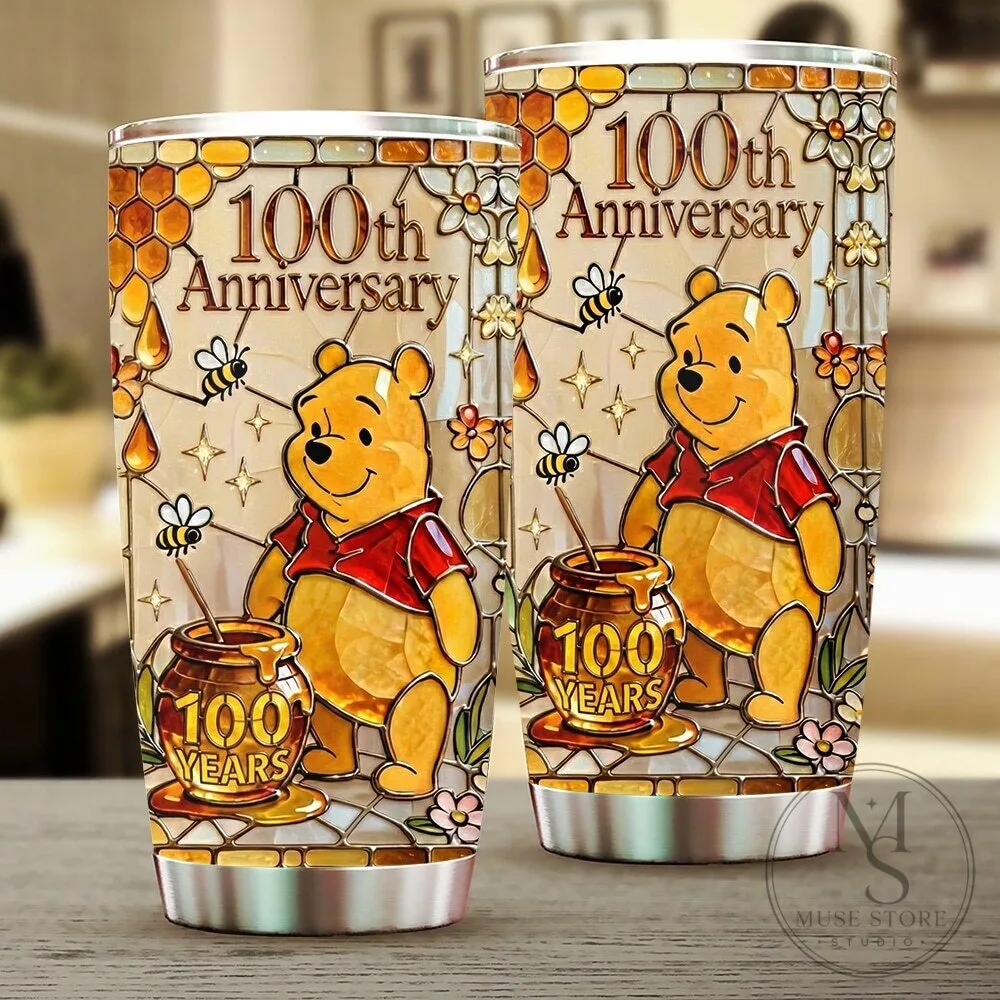 Winnie the Pooh 100th Anniversary Stained Glass Honey Tumbler