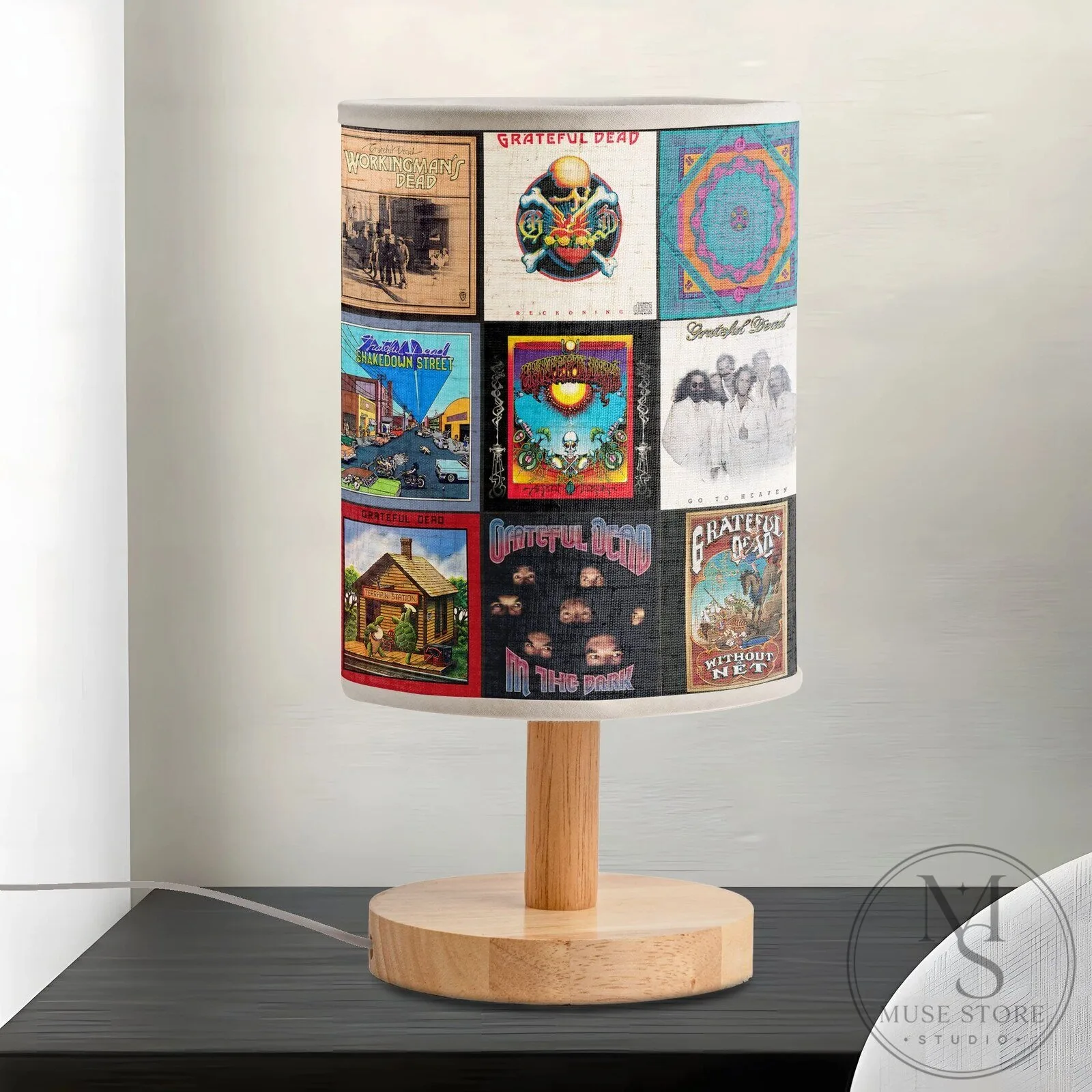 Grateful Dead Album Covers Fabric Shade Table Lamp for Music Lovers 9 Grateful Dead Album Covers Fabric Shade Table Lamp for Music Lovers