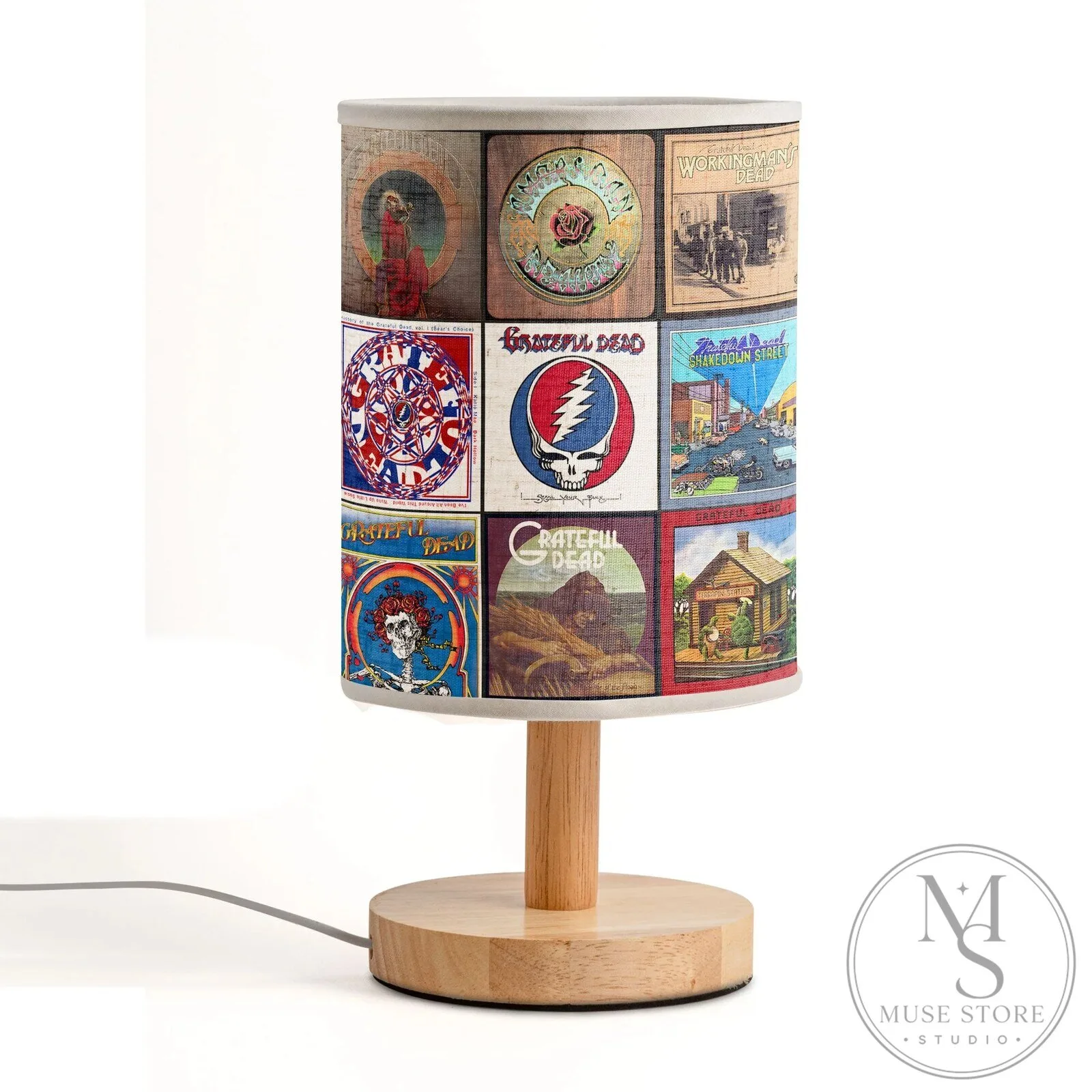 Grateful Dead Album Covers Fabric Shade Table Lamp for Music Lovers 11 Grateful Dead Album Covers Fabric Shade Table Lamp for Music Lovers
