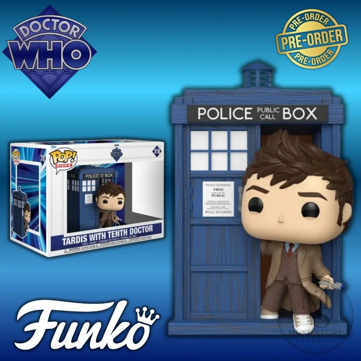 Doctor Who Tenth Doctor in TARDIS Police Box Funko Pop! Rides Deluxe Figurine 5 Doctor Who Tenth Doctor in TARDIS Police Box Funko Pop! Rides Deluxe Figurine